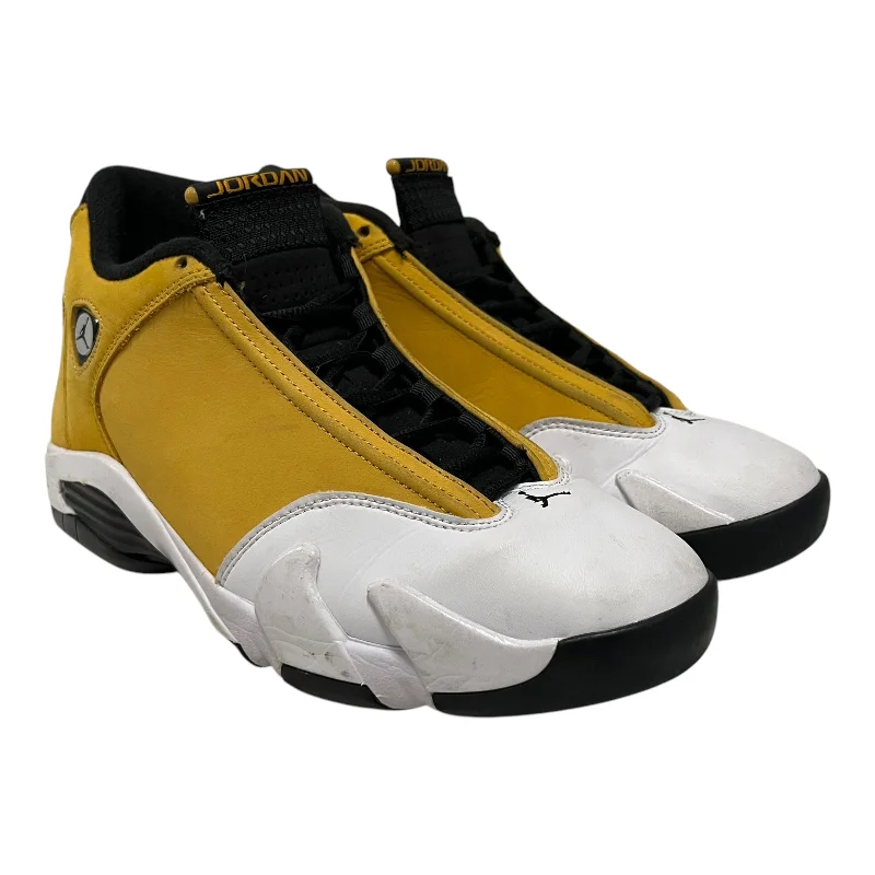 Comfortable Shoes For Men ALR JORDAN/Hi-Sneakers/US 8.5/Leather/YEL/Jordan 14 Retro Light Ginger