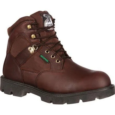 Men's Breathable Shoes Georgia Boot Work Mens 6" Homeland Waterproof Leather Brown G106