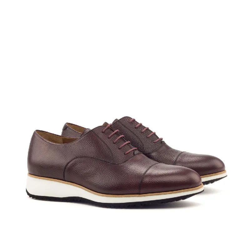 Men's Casual Boots DapperFam Rafael in Burgundy Men's Italian Pebble Grain Leather Oxford Men's Casual Boots DapperFam Rafael in Burgundy Men's Italian Pebble Grain Leather Oxford