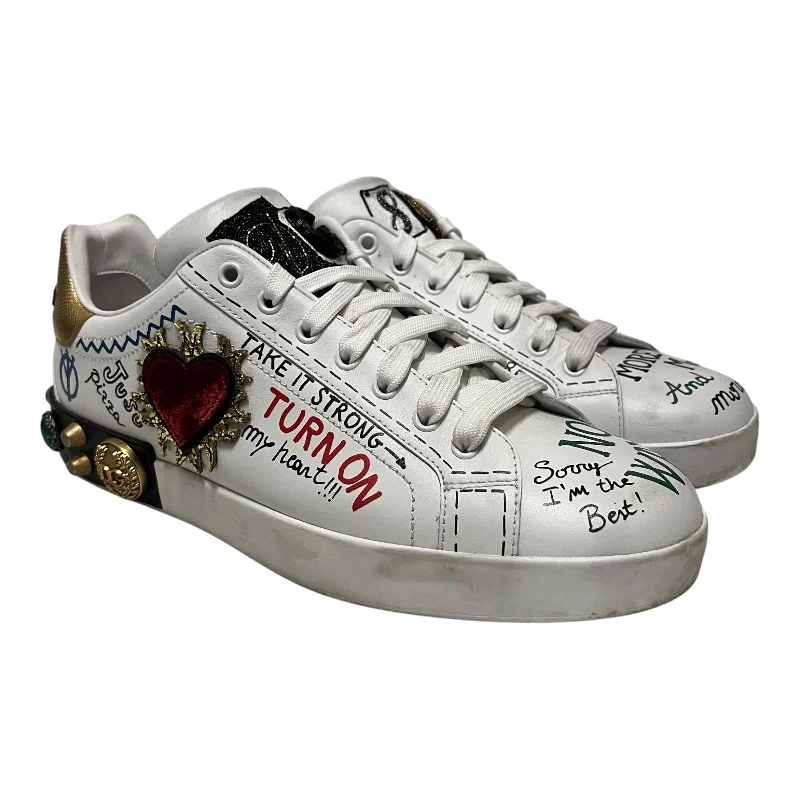 Comfortable Shoes For Men DOLCE&GABBANA/Low-Sneakers/US 9/Leather/WHT/Portofino Leather Low Trainer