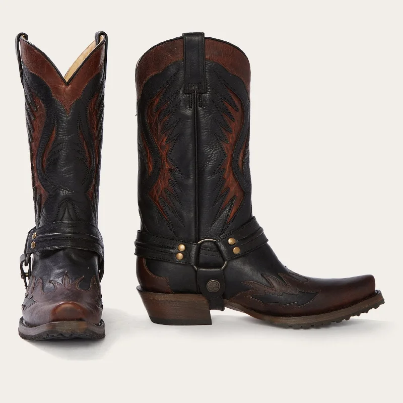 Men's Stylish Shoes Biker Outlaw Oiled Leather Cowboy Boot