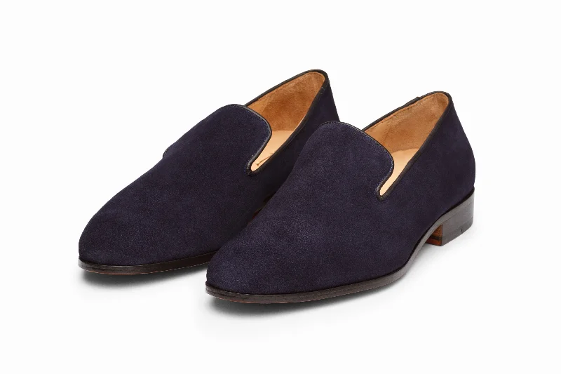 Men's Ergonomic Shoes Venetian Loafer - Navy Suede