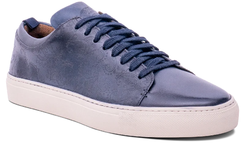 Men's Classic Shoes Paisely - Navy Hand Painted