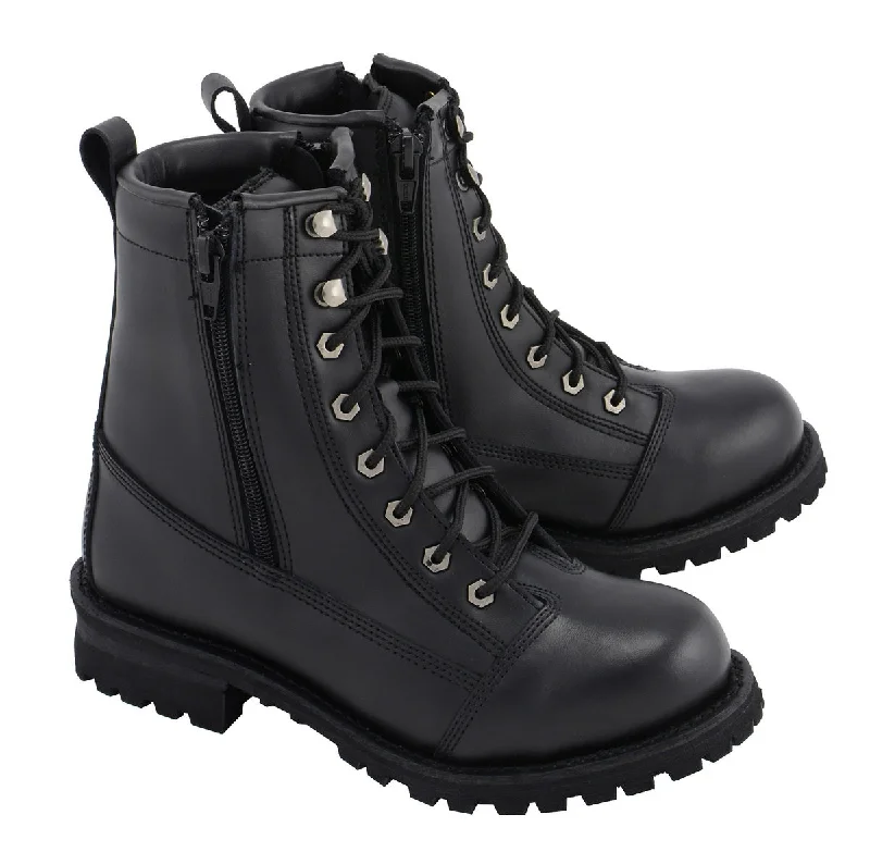 Men's Soft Shoes M Boss Motorcycle Apparel BOS49005 Men's 8 Inch Black Accelerator Leather Motorcycle Boots