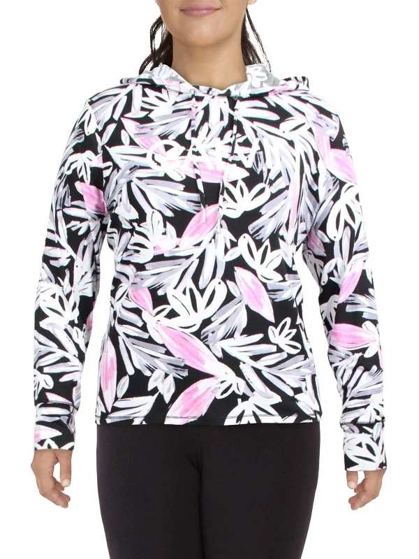 Clothing Sales Plus Womens Print Fitness Hoodie