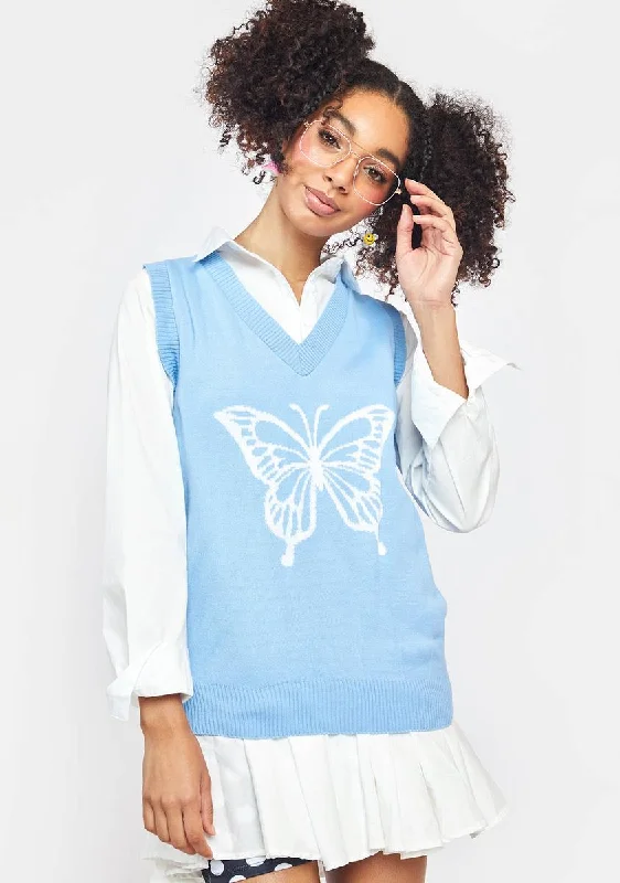 Sophisticated Outfits Knitted Butterfly Vest