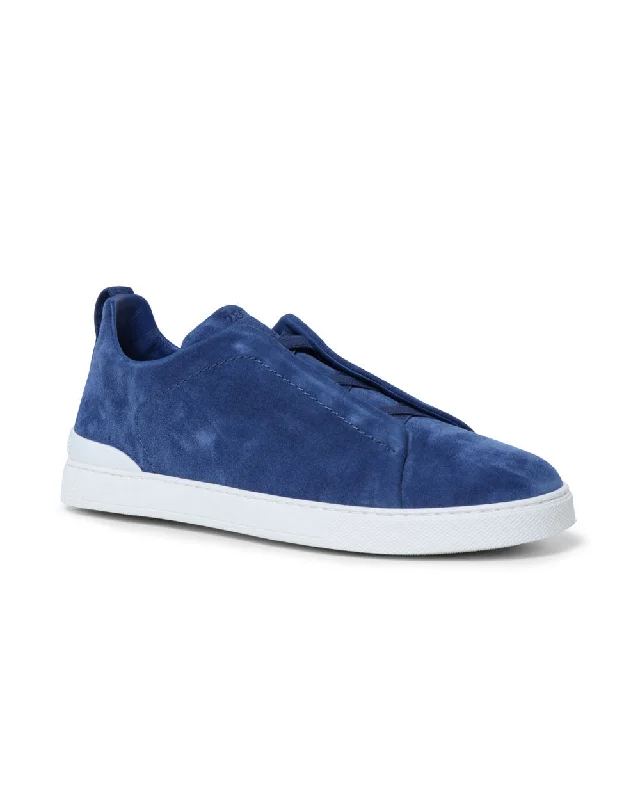 All-Season Boots For Men Utility Suede Triple Stitch Sneakers in Light Blue