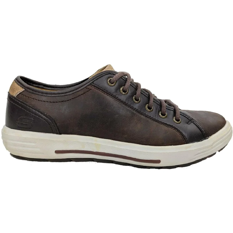 Men's Classic Shoes Men's Skechers Porter Ressen Dark Brown Leather