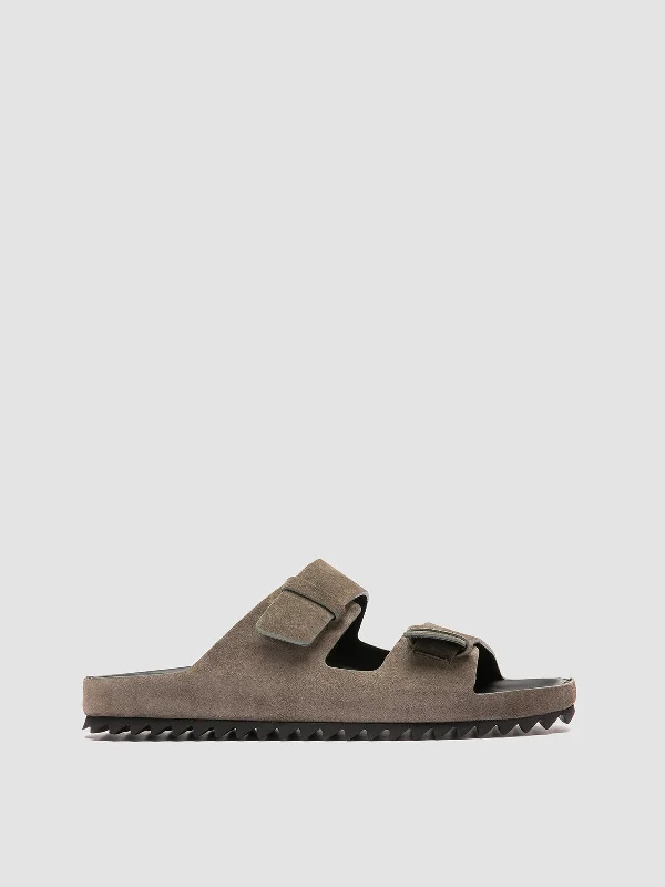 Men's Cozy Boots AGORÀ 010 - Green Suede Slide Sandals