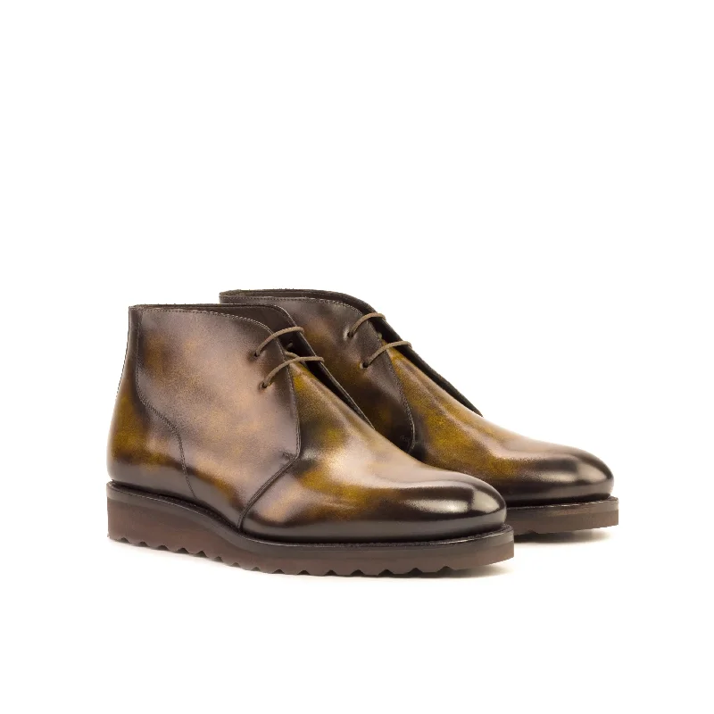 Men's All-Day Wear Boots DapperFam Vivace in Tobacco Men's Hand-Painted Patina Chukka Men's All-Day Wear Boots DapperFam Vivace in Tobacco Men's Hand-Painted Patina Chukka