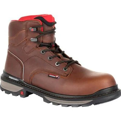 Men's Adaptive Fit Boots Rocky Rams Horn Waterproof Soft Toe Brown