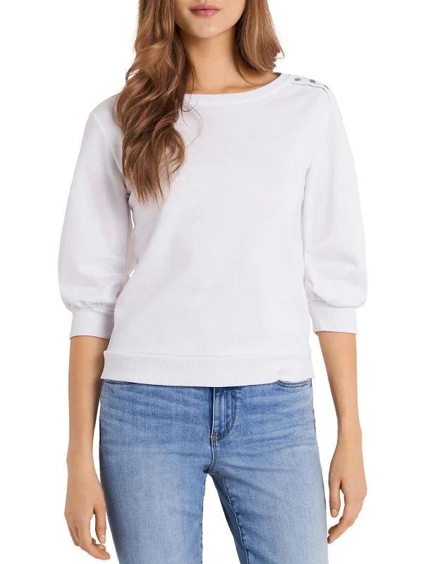 VIP Member Discount Womens Terry Cloth Puff Sleeve Sweatshirt