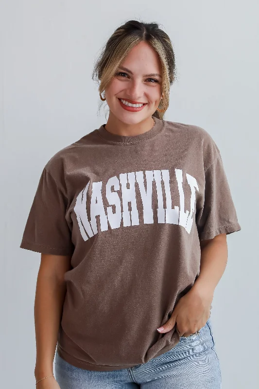 Stylish Women's Attire Brown Nashville Tee