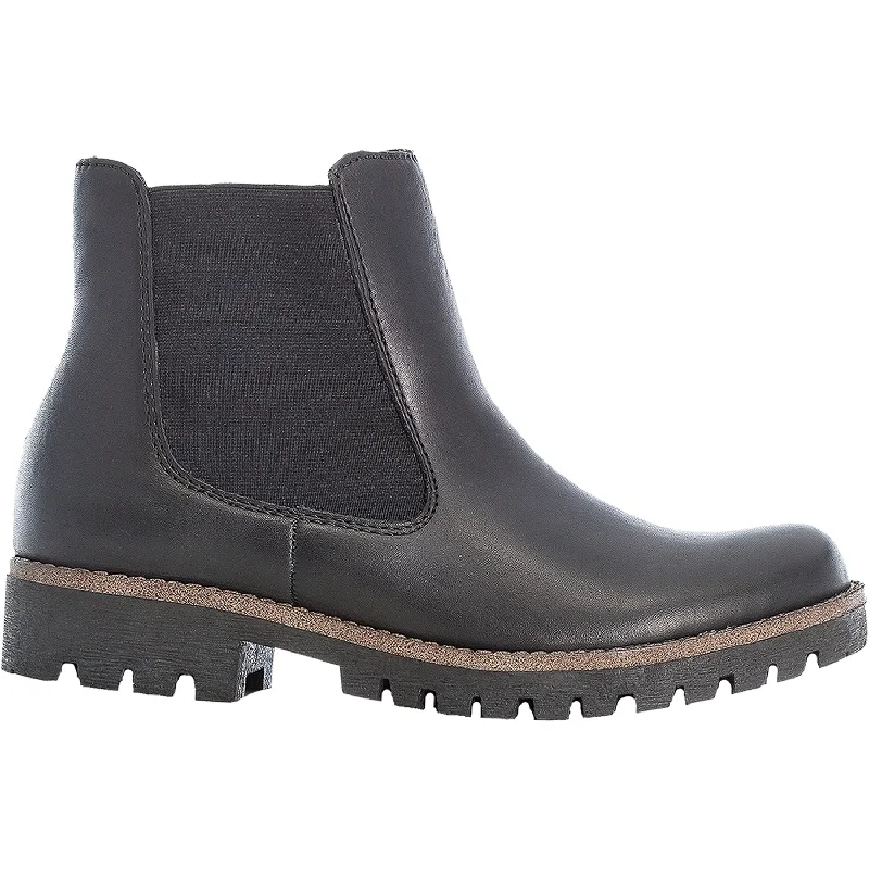 Men's Durable Boots Women's Rieker 78570-00 Payton 70 Black Leather