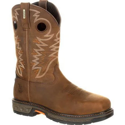 Men's Flexible Shoes GB00224 Georgia 10" Carbo-Tec Square Toe Pull-On WP AT