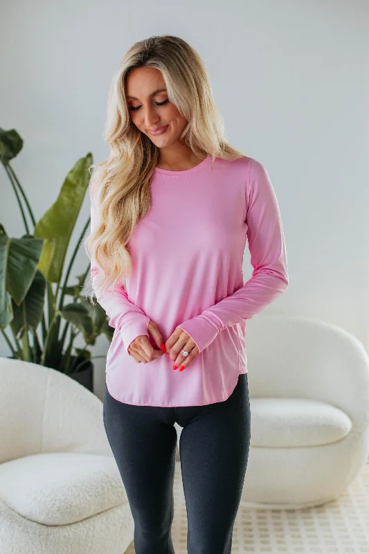 Comfortable Women's Attire Allura Long Sleeve Top - Bubblegum