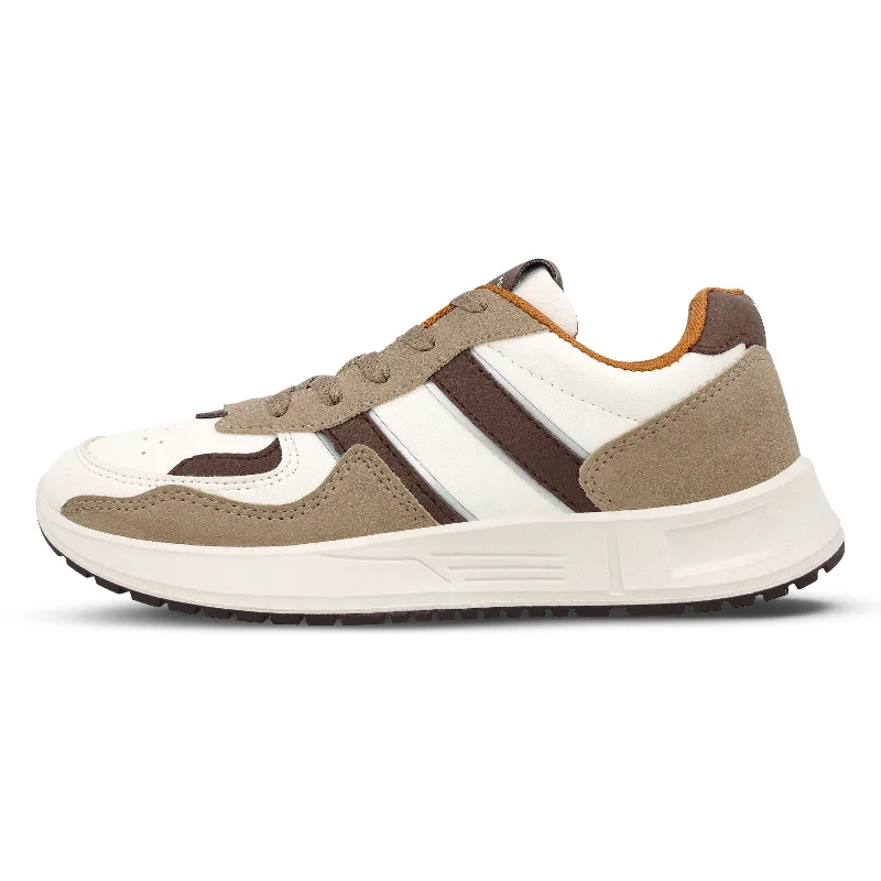 Men's Waterproof Boots Walkaroo Mens Casual Shoes - WY3340 White Tan