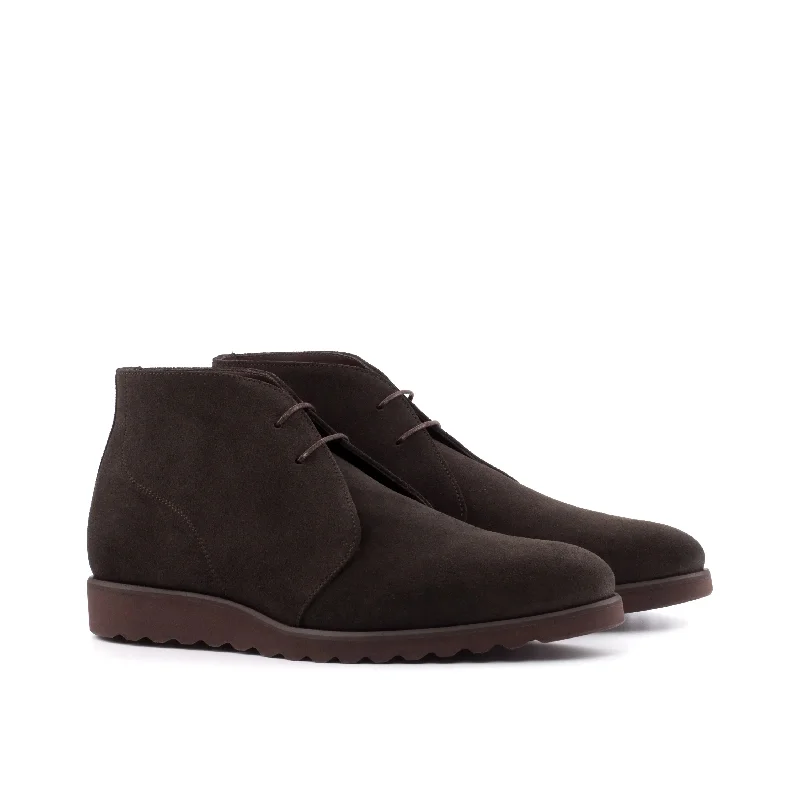Men's Casual Shoes DapperFam Vivace in Dark Brown Men's Lux Suede Chukka