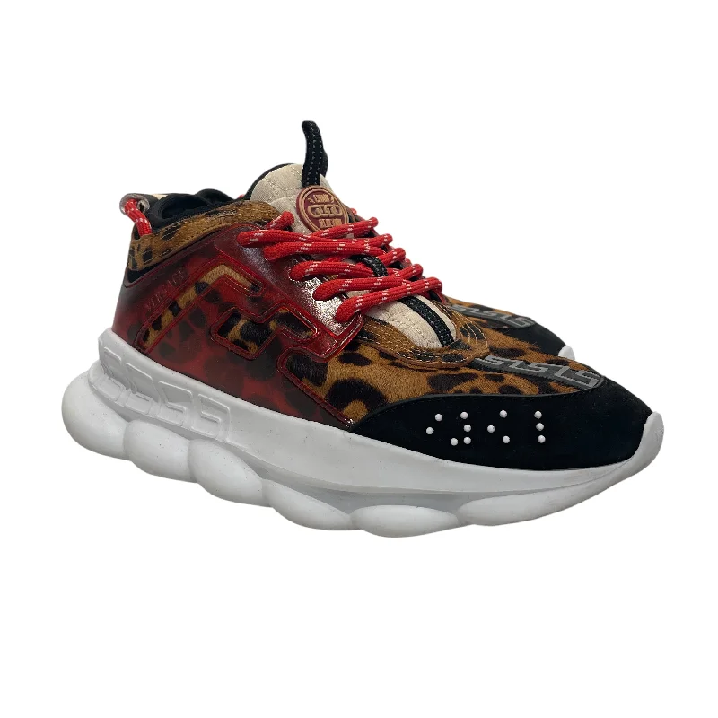 Men's Waterproof Shoes VERSACE/Low-Sneakers/US 7/Animal Pattern/CML/Cheetah Print Chain Reaction