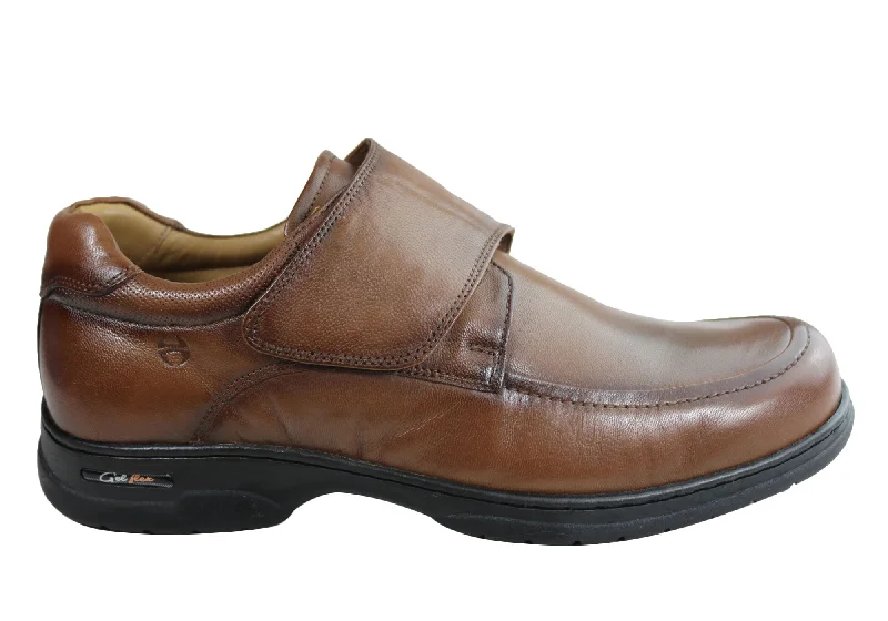 Men's Cozy Boots Ferricelli Wesley Mens Comfortable Adjustable Strap Leather Shoes