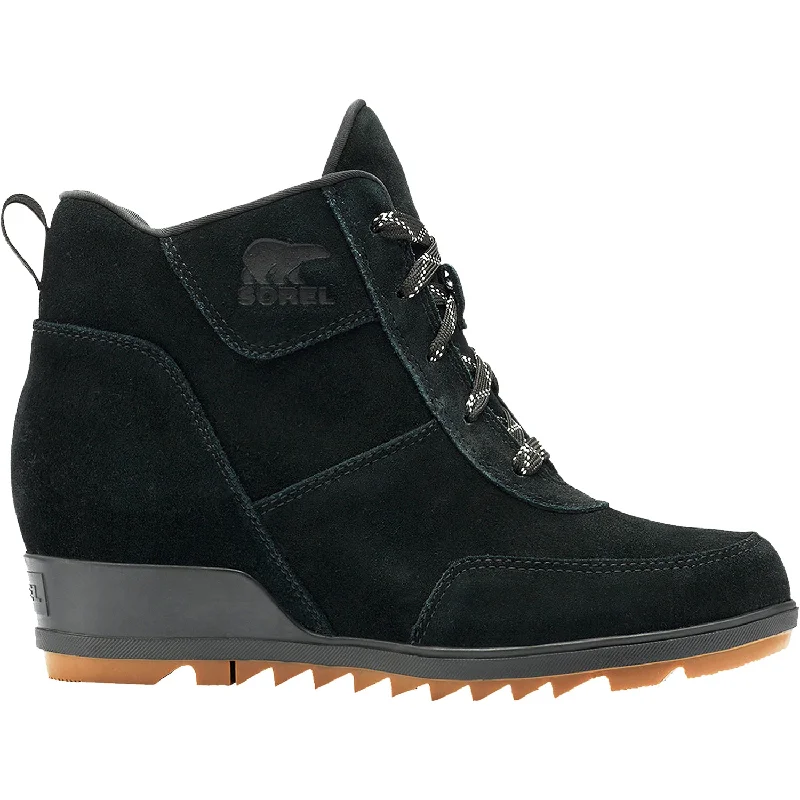 Men's Soft Boots Women's Sorel Evie Sport Lace Black Suede