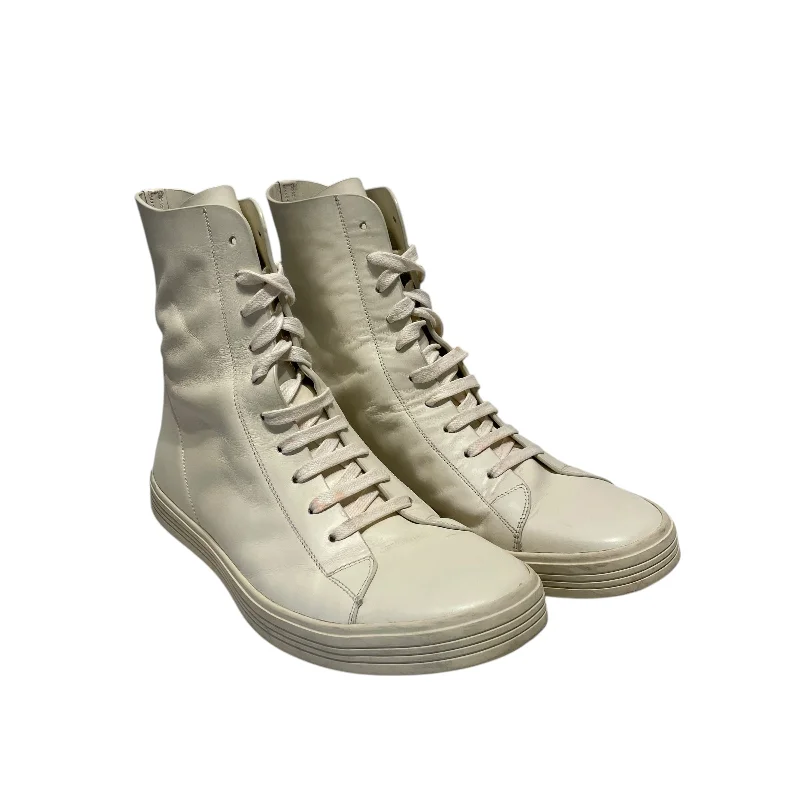 Men's Eco-Friendly Boots Rick Owens/Hi-Sneakers/US 8/Leather/CRM/mastadon sneaks