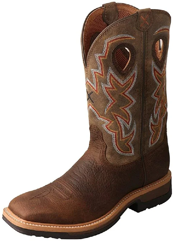 Men's Modern Boots Twisted X Men’s Alloy Toe Lite Western Boots - Casual Boots for Men - Taupe & Bomber, 12 D