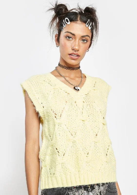 Everyday Wear Custard Sweater Vest