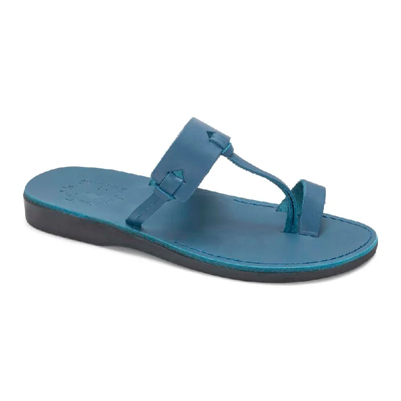 Men's Comfortable Shoes David - Leather Open Toe Sandal | Blue