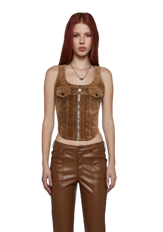 High-End Women's Apparel Bonfire Babe Corset Vest