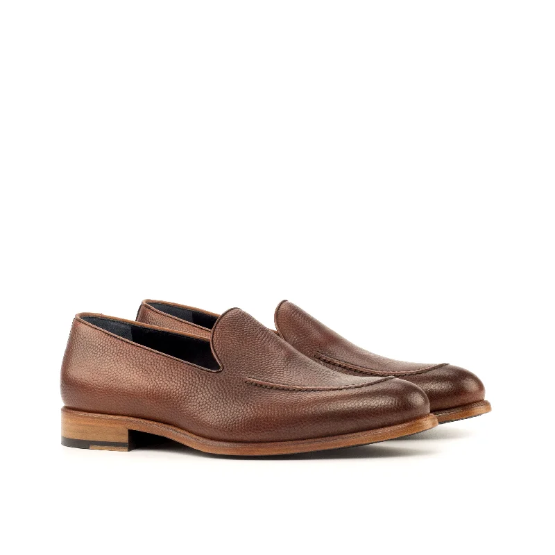 Men's Casual Shoes DapperFam Luciano in Med Brown / Dark Brown Men's Italian Leather & Pebble Grain Leather Loafer Men's Casual Shoes DapperFam Luciano in Med Brown / Dark Brown Men's Italian Leather & Pebble Grain Leather Loafer