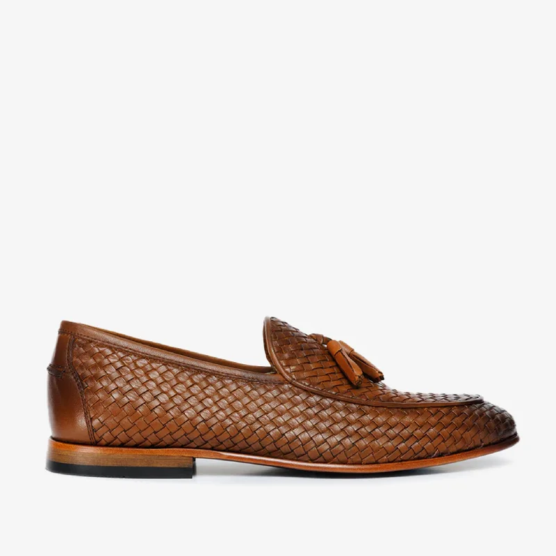 Exclusive Flash Sale On Durable And Trendy Shoes The Mclean Shoe Tan Woven Tassel Loafer Men  Shoe
