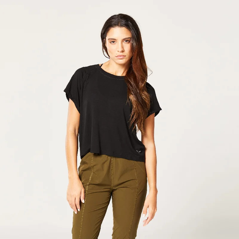 Women's Elegant Garments Code Relaxed Fit Tee - Black