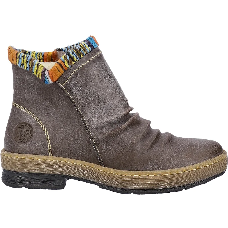 Men's Sporty Boots Women's Rieker Z6755-45 Felicitas 55 Basalt/Orange Multi Synthetic