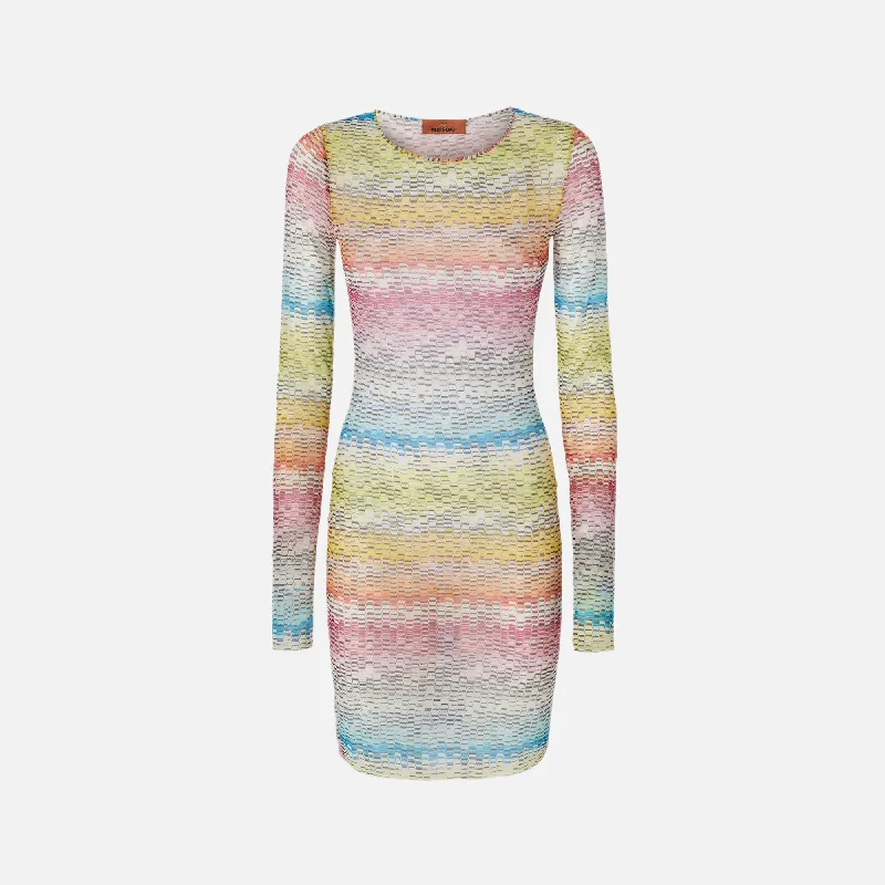 Women's Travel Outfit Set Missoni Long Sleeve T Shirt Dress - Multi Microwave