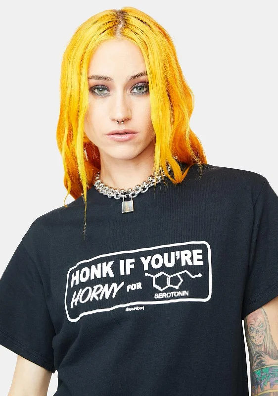 Stylish Women's Outerwear Apparel Honk If You're Horny Graphic Tee