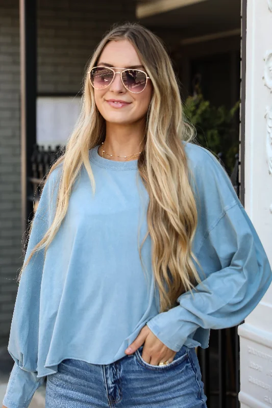 Flash Sales This Week Aubree Cropped Long Sleeve Tee - DU DEAL