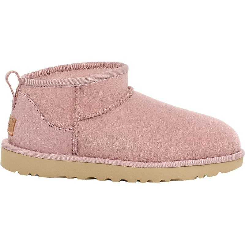 Men's Elegant Boots Women's UGG Classic Ultra Mini Rose Grey Sheepskin