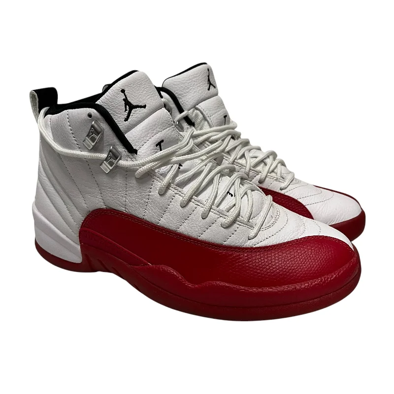 Sleek And Modern Shoes Jordan/Hi-Sneakers/US 9/Leather/WHT/Jordan 12 Retro Cherry