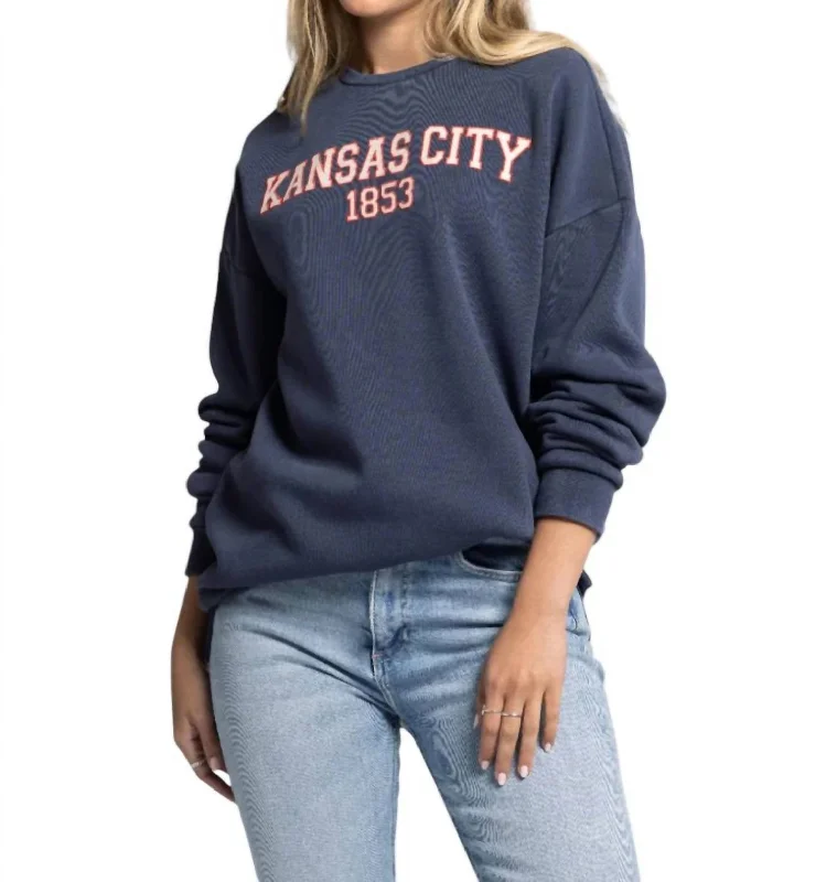 Latest Trends Kansas City Sweatshirt In Navy