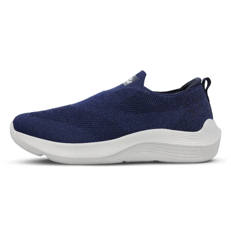 Limited Stock On Premium Leather Shoes Walkaroo Men Pull-on Belly Shoes - WS9539 Navy Blue