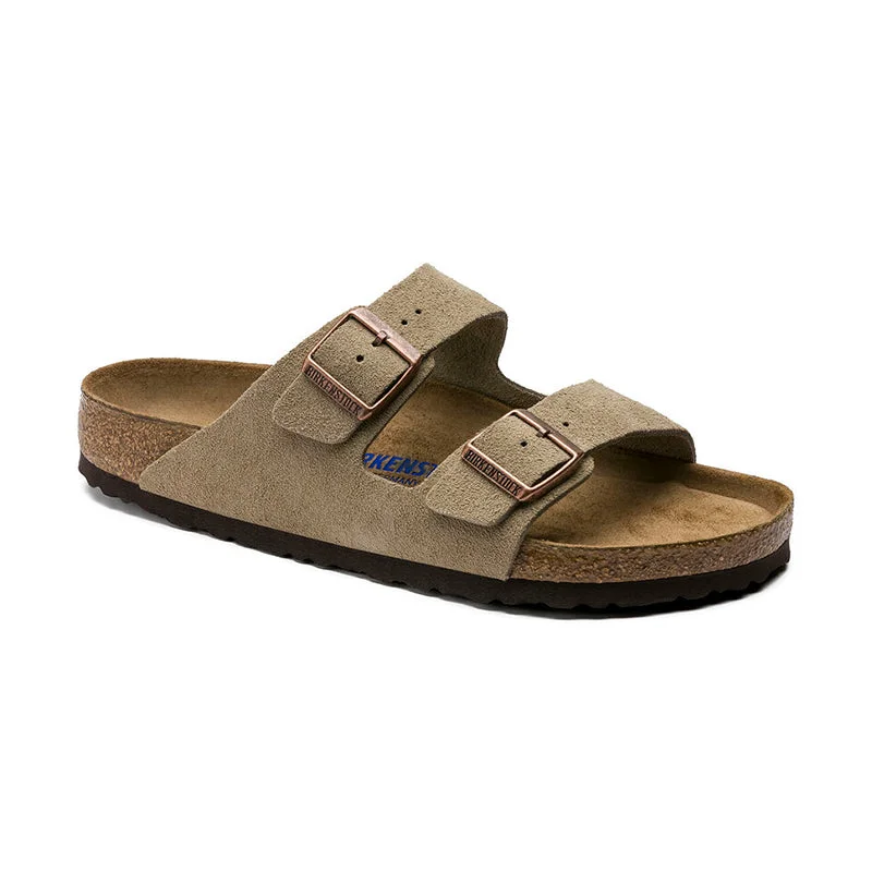 Limited Stock On Premium Leather Shoes Men's Arizona Soft Footbed Taupe Suede