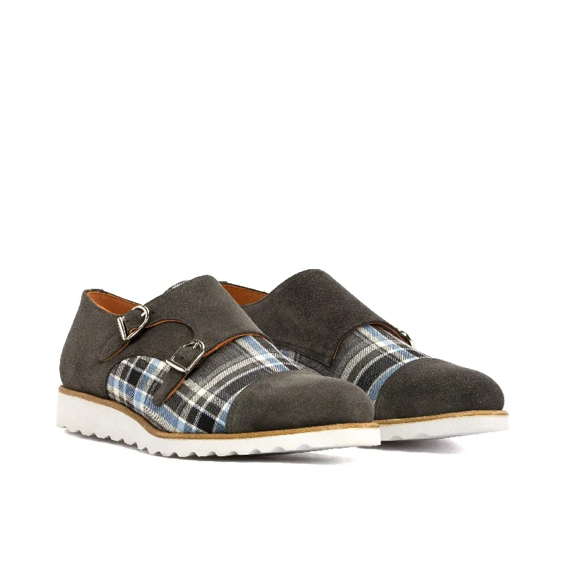 Men's All-Season Boots DapperFam Monaco in Plaid / Grey Men's Sartorial & Lux Suede Double Monk Men's All-Season Boots DapperFam Monaco in Plaid / Grey Men's Sartorial & Lux Suede Double Monk