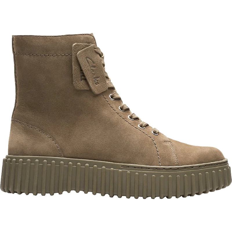 Men's Cozy Boots Women's Clarks Torhill Rise Dark Olive Nubuck