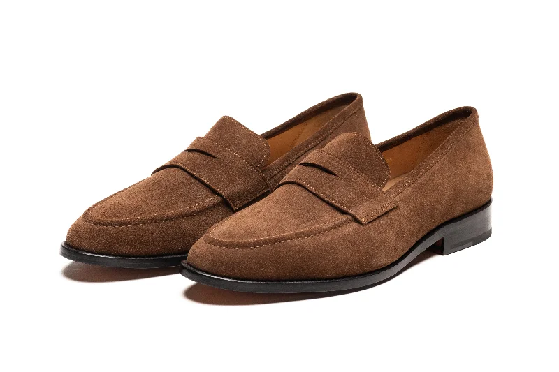 Men's Trendy Boots Penny Loafer - Cognac Suede