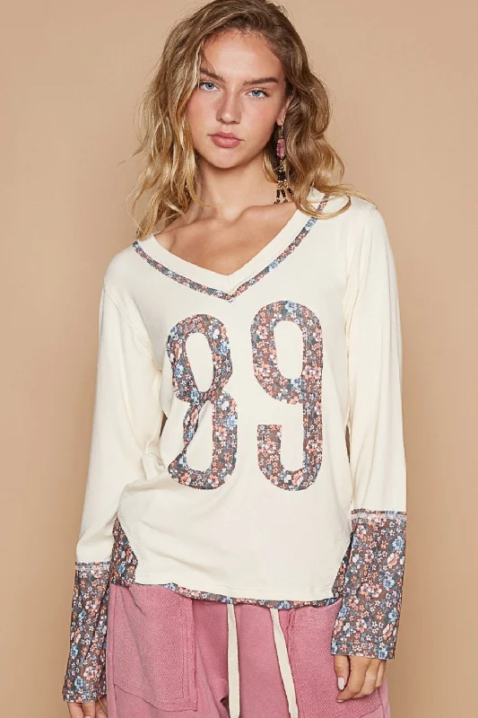 Timeless Elegance Hot Girl Floral 89 Patch Number Long Sleeve Top