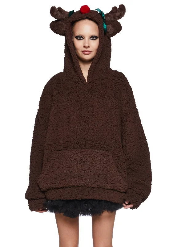 Luxury Women's Clothing Reindeer Games Sherpa Hoodie