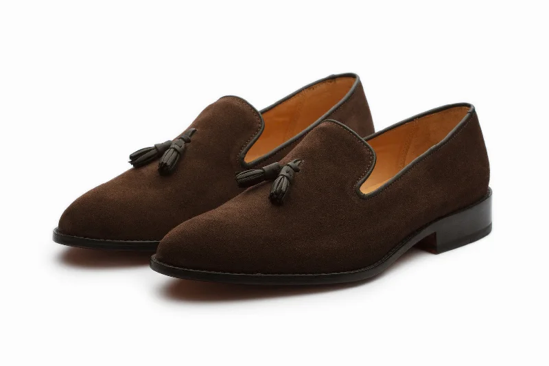 Men's All-Day Wear Shoes Tassel Loafers - Brown Suede