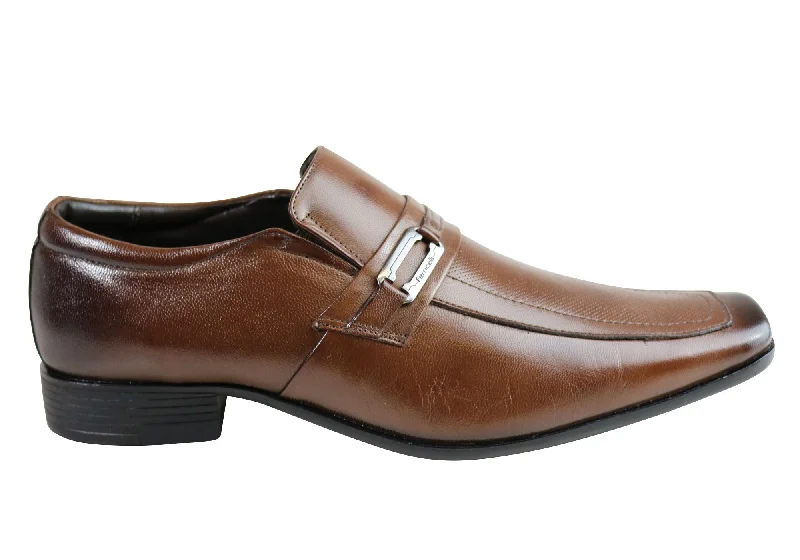 Men's Flexible Shoes Ferricelli Kai Mens Wave Memory Comfort Technology Dress Shoes