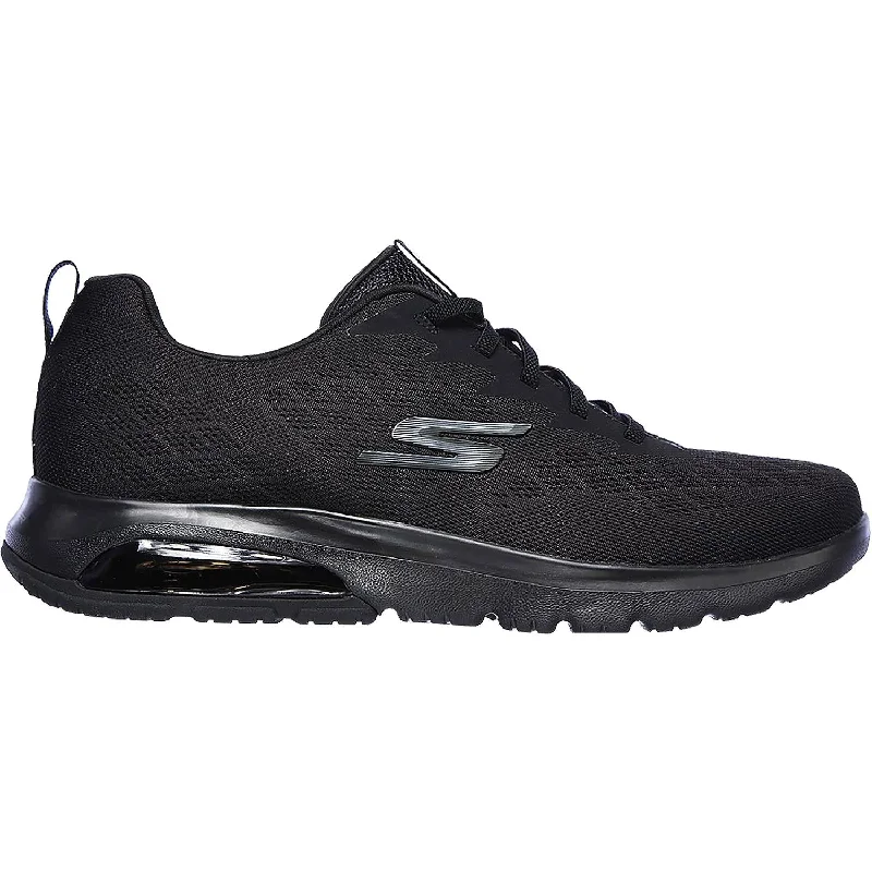 Men's Soft Boots Men's Skechers GOwalk Air Nitro Black Knit Fabric